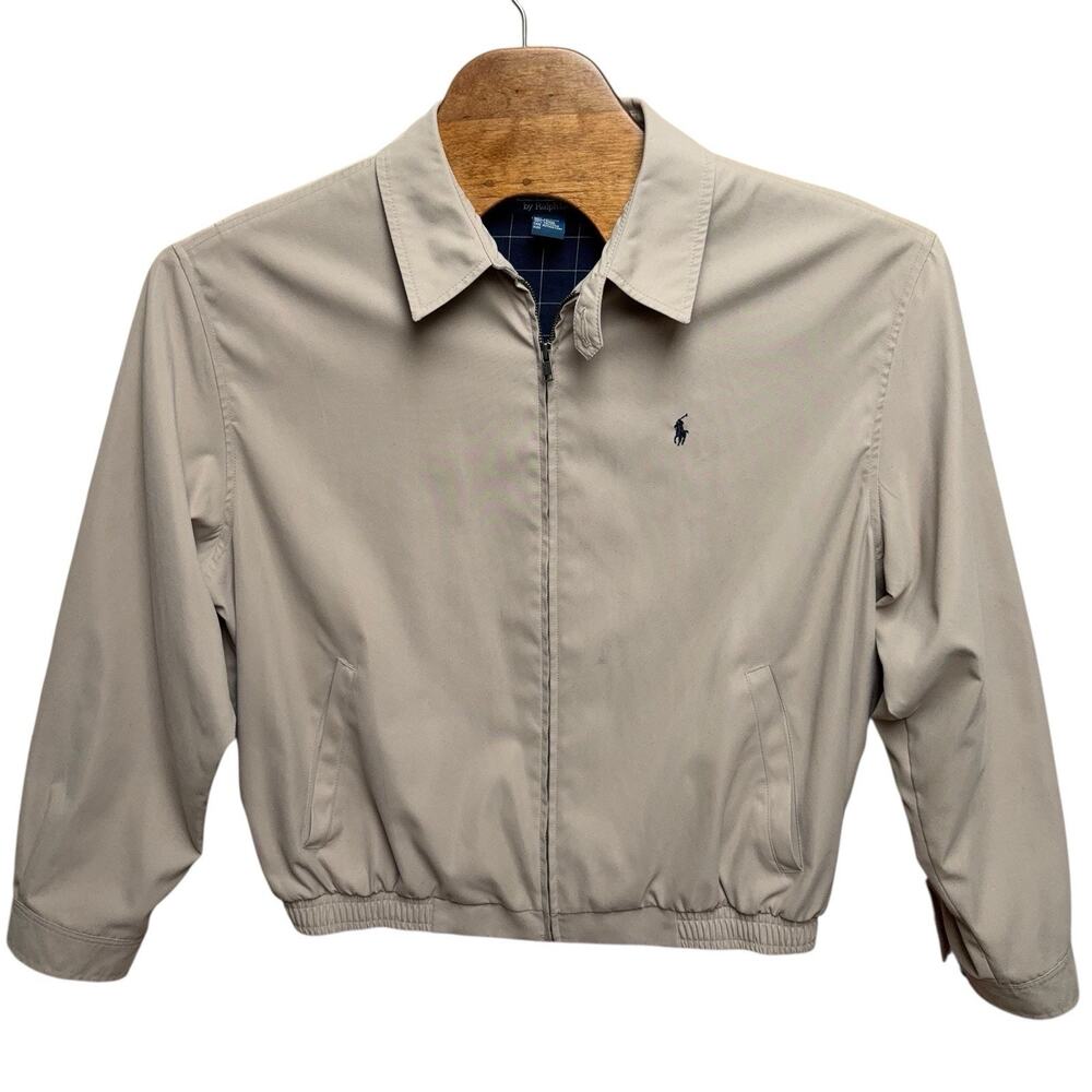 Polo Ralph Lauren Harrington Bomber Jacket Men's Size XL Beige Pony Lined Golf